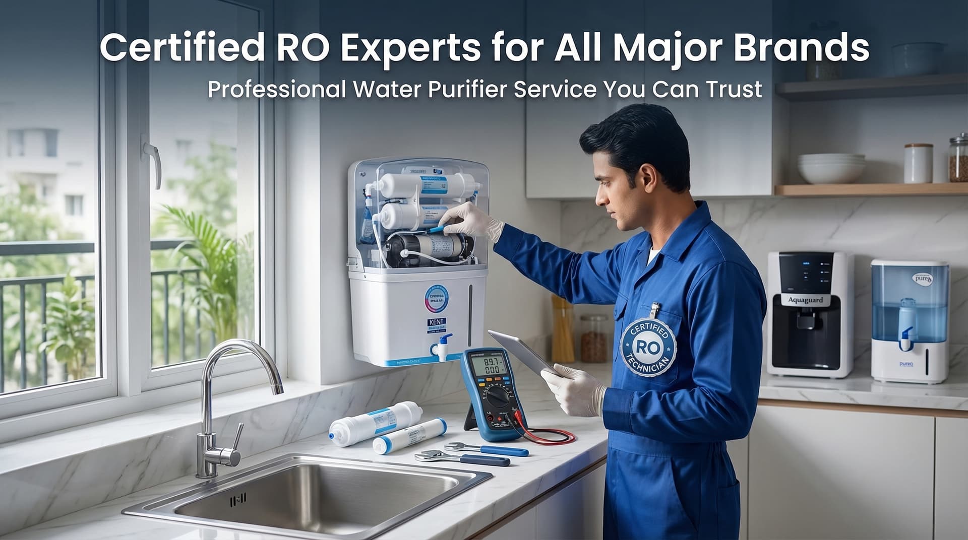 Certified RO Technicians for Kent, Aquaguard & Pureit Certified RO Technicians for Kent, Aquaguard & Pureit